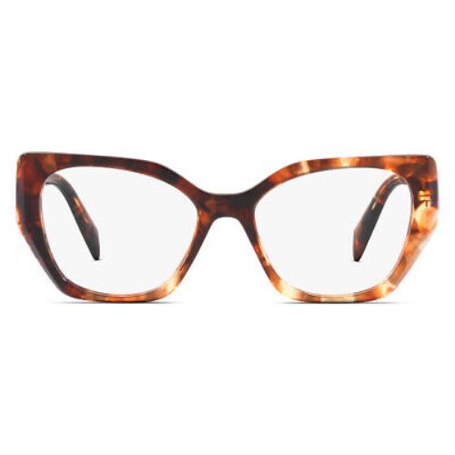 Prada PR 18WV Eyeglasses Women Caramel Tortoise Irregular 52mm