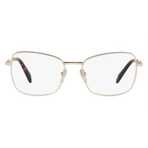 Prada PR 53ZV Eyeglasses Women Pale Gold Square 56mm