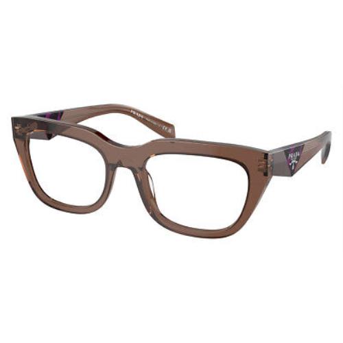 Prada PR Eyeglasses Women Transparent Brown 54mm