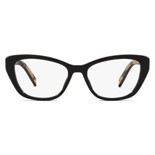 Prada PR 19WV Eyeglasses Women Black Cat Eye 53mm