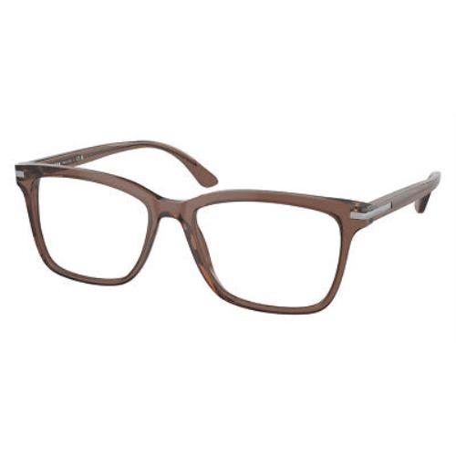 Prada PR Eyeglasses Men Brown Transparent 56mm
