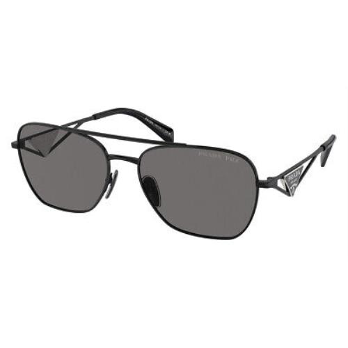 Prada PR Sunglasses Metal Black / Dark Gray Polarized 59mm