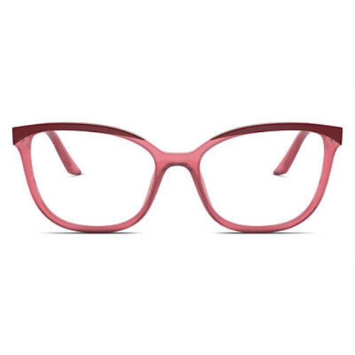 Prada PR 07WV Eyeglasses Women Red Cat Eye 52mm