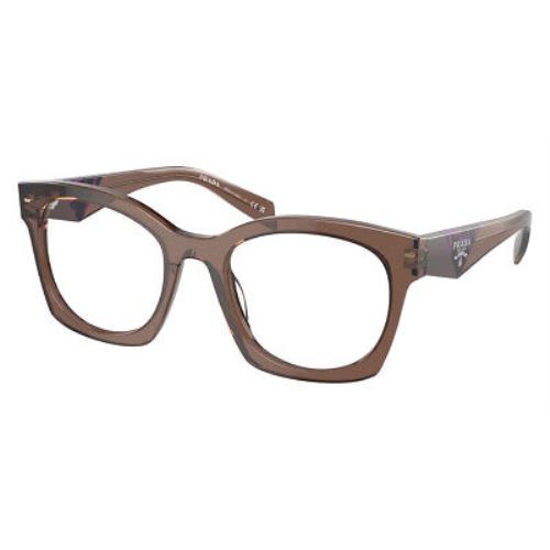 Prada PR Eyeglasses Women Transparent Brown 52mm