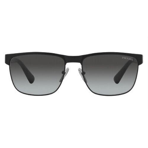 Prada PR Sunglasses Men Matte Black / Gray Gradient 58mm