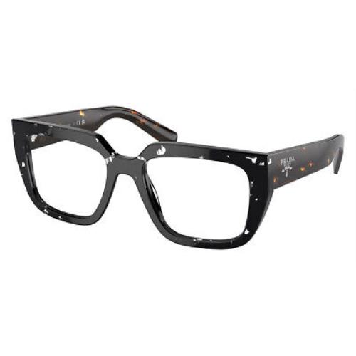 Prada PR Eyeglasses Havana Black Transparent/havana Black/yellow