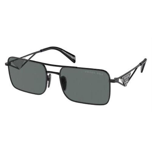 Prada PR Sunglasses Women Black / Dark Gray Polarized 56mm