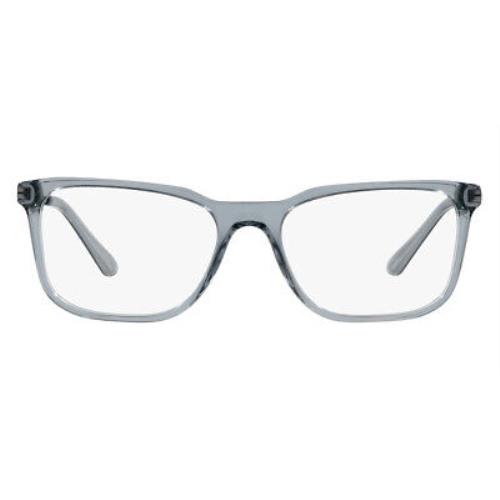 Prada PR 05ZV Eyeglasses Men Crystal Graphite Rectangle 53mm