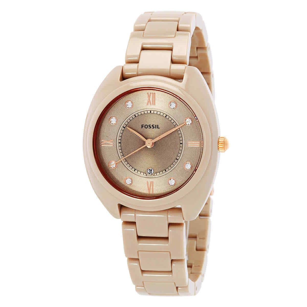 Fossil Gabby Quartz Crystal Brown Dial Ladies Watch CE1110