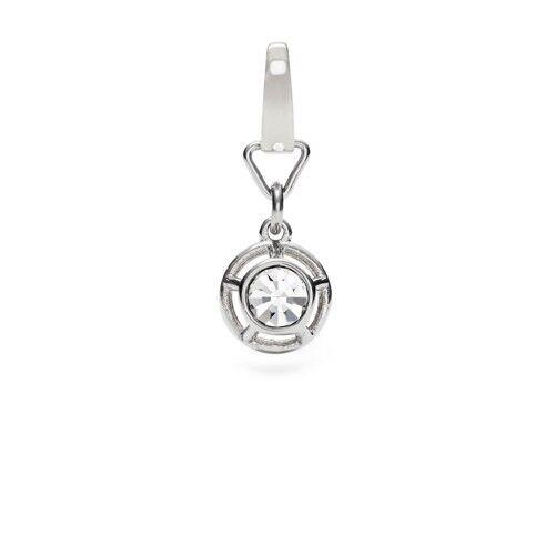 Fossil Polished Silver Tone Crystal Charm PENDANT-JF02456040
