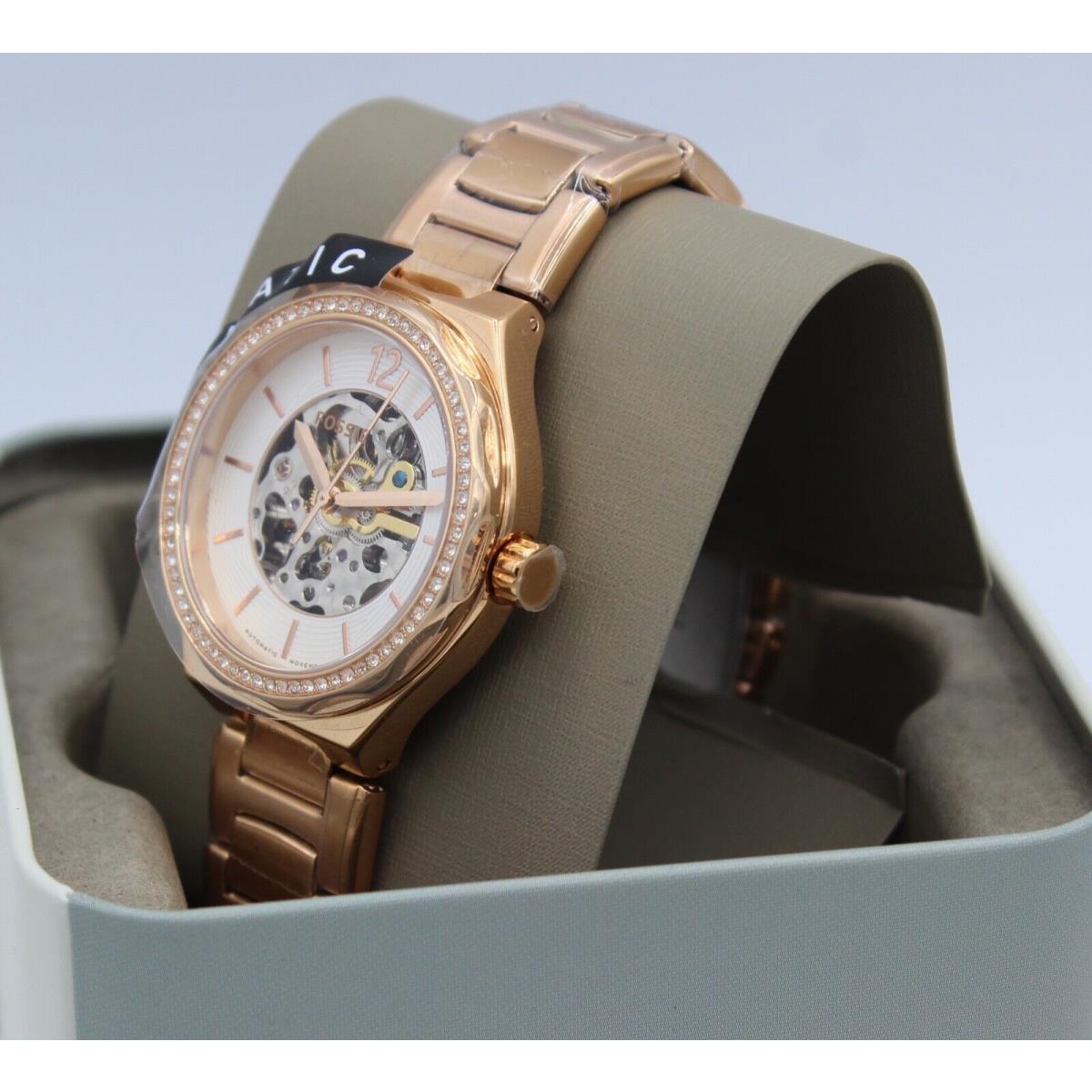 Fossil Eevie Rose Gold Automatic Skeleton BQ3781 Women`s Watch