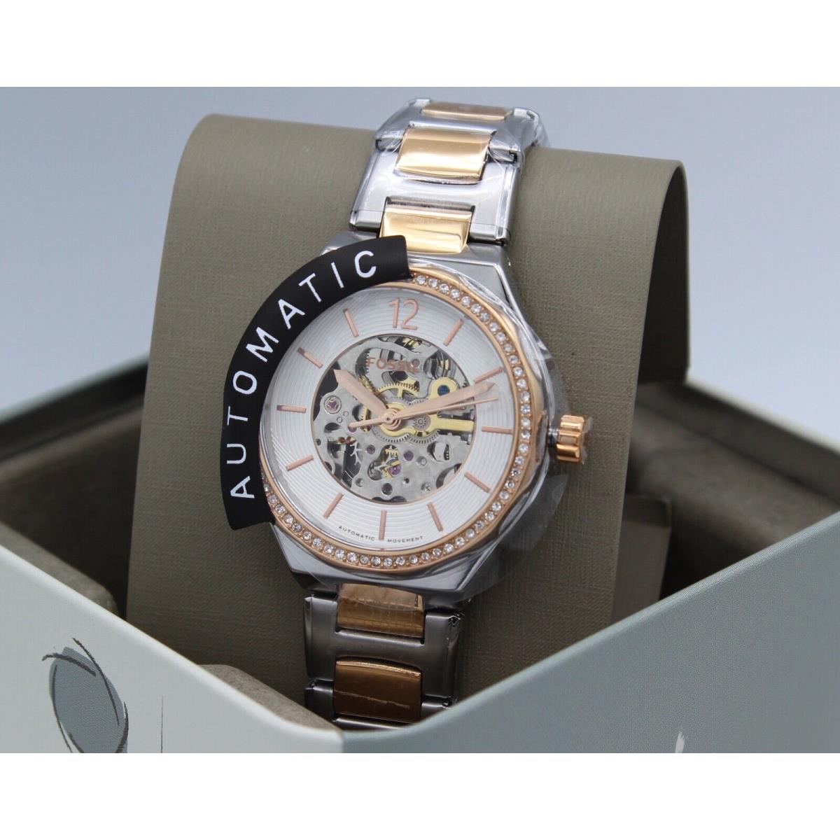 Fossil Eevie Rose Gold Silver Automatic BQ3780 Women`s Watch