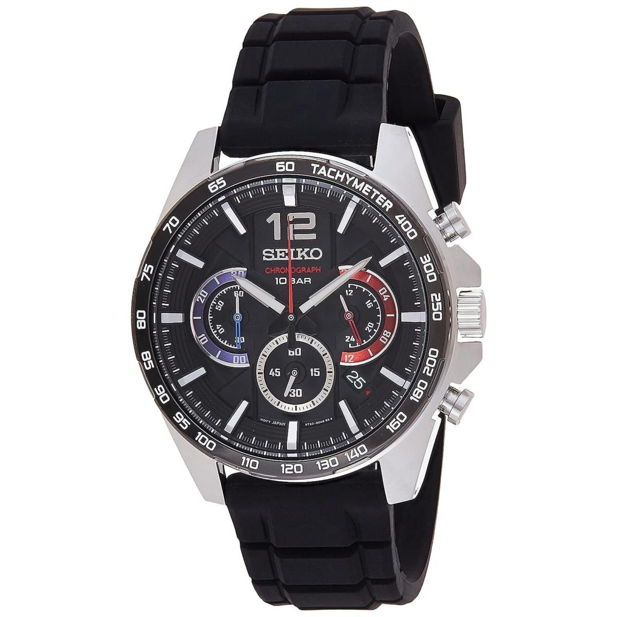 Seiko Essentials Chronograph Quartz Black Dial Men`s Watch SSB347P1