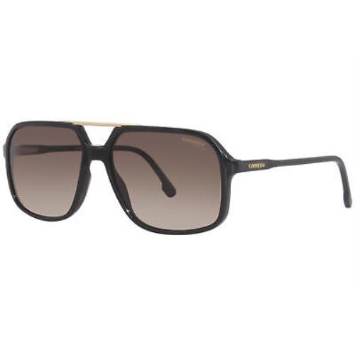 Carrera 229/S R60HA Sunglasses Men`s Black/brown Gradient Rectangle Shape 59mm