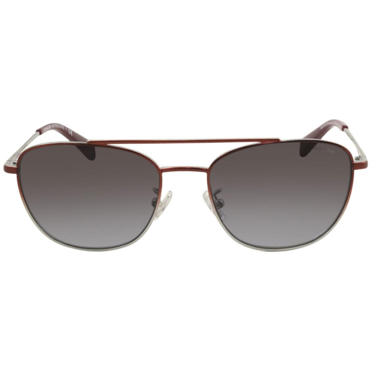 Coach Women`s HC7107 HC/7107 93418G Burgundy/shiny Silver Sunglasses 55mm