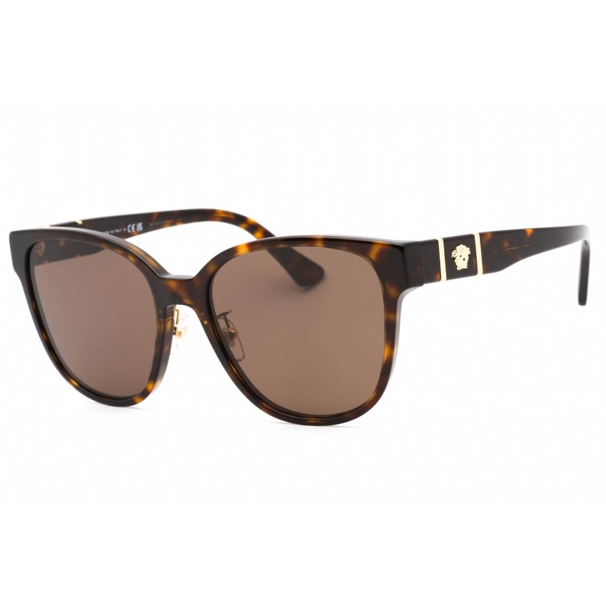 Versace VE4460D 108/73 Sunglasses Havana Frame Brown Lenses 57mm