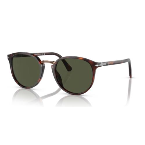 Persol 0PO3210S 24/31 Havana/green Oval Men`s Sunglasses