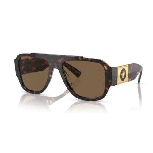 Versace 0VE4436U 108/73 Havana/dark Brown Soft Rectangle Men`s Sunglasses