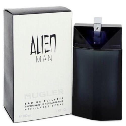 Thierry Mugler Alien Man For Men Cologne 3.4 oz 100 ml Edt Refillable Spray