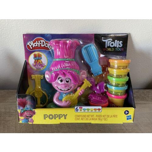 Play-doh Trolls World Tour Rainbow Hair Poppy Styling Toy 6 Colors