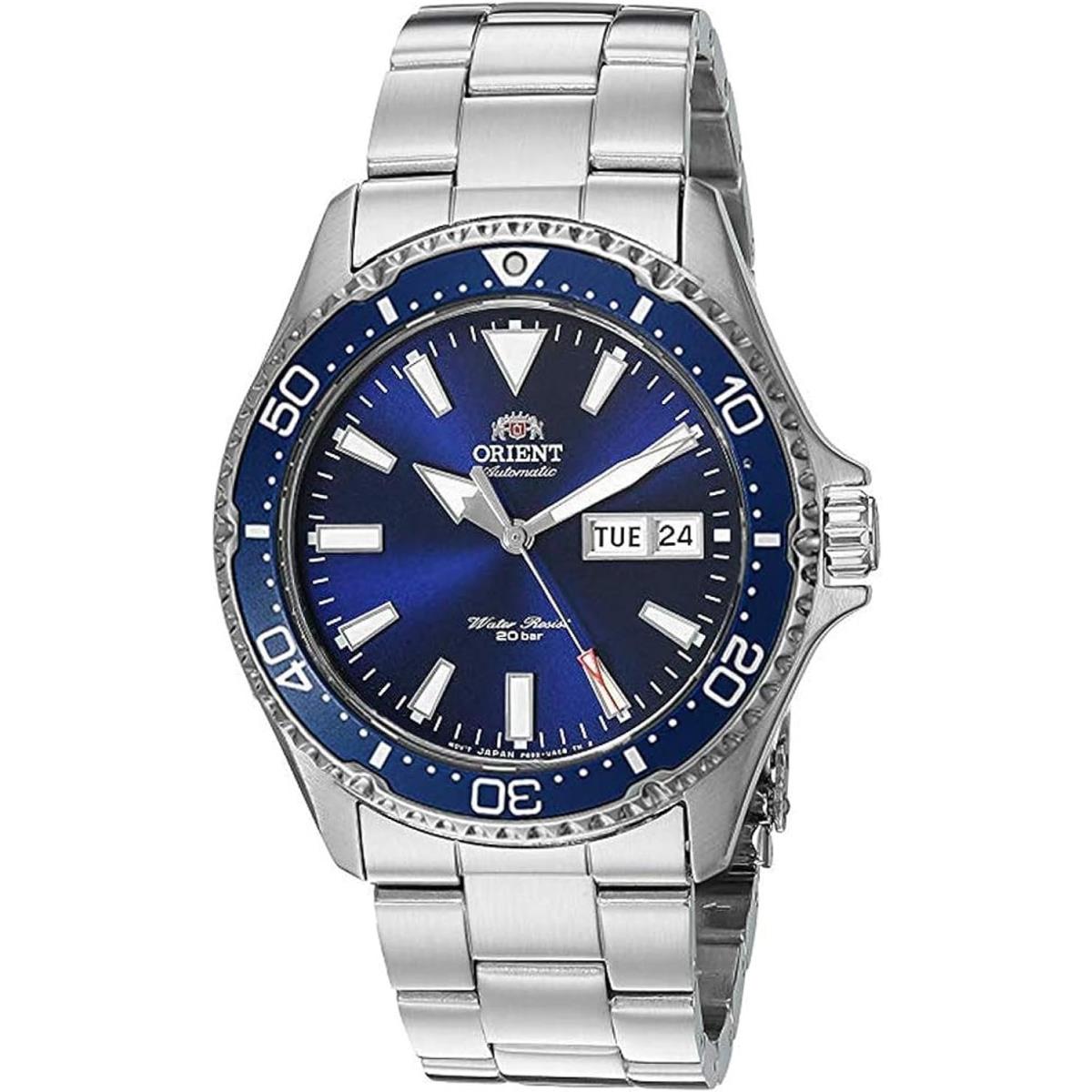 Orient Men`s Kamasu Stainless Steel Japanese-automatic Diving Watch Blue - Metal Bracelet