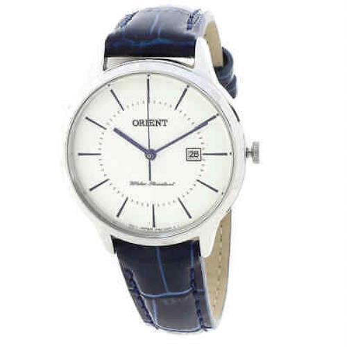 Orient Contemporary Quartz White Dial Ladies Watch RF-QA0006S - Dial: White, Band: Blue, Bezel: Silver-tone