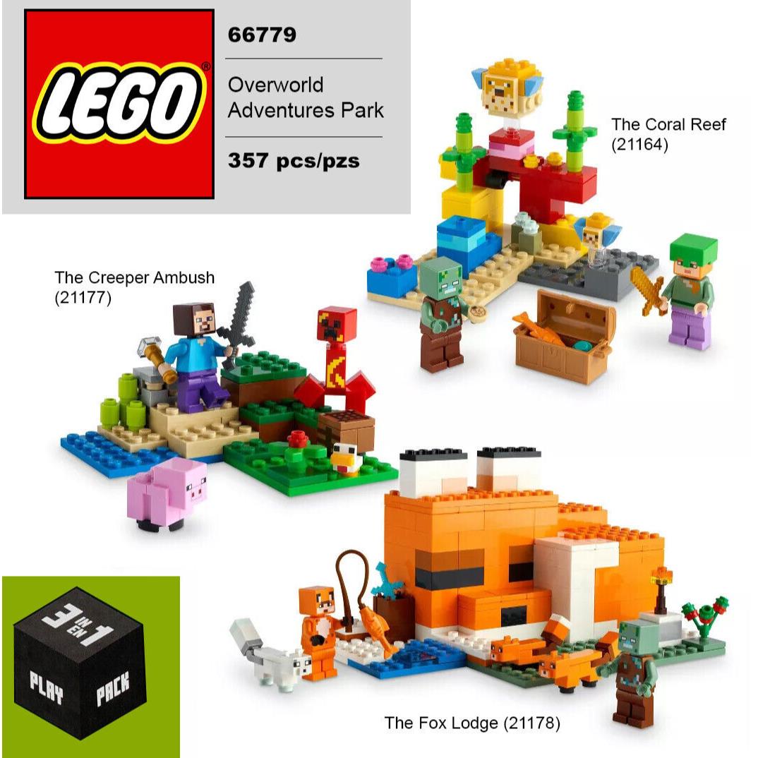 Lego Minecraft Overworld Pack 66779 Tri-pack Sets - Retired