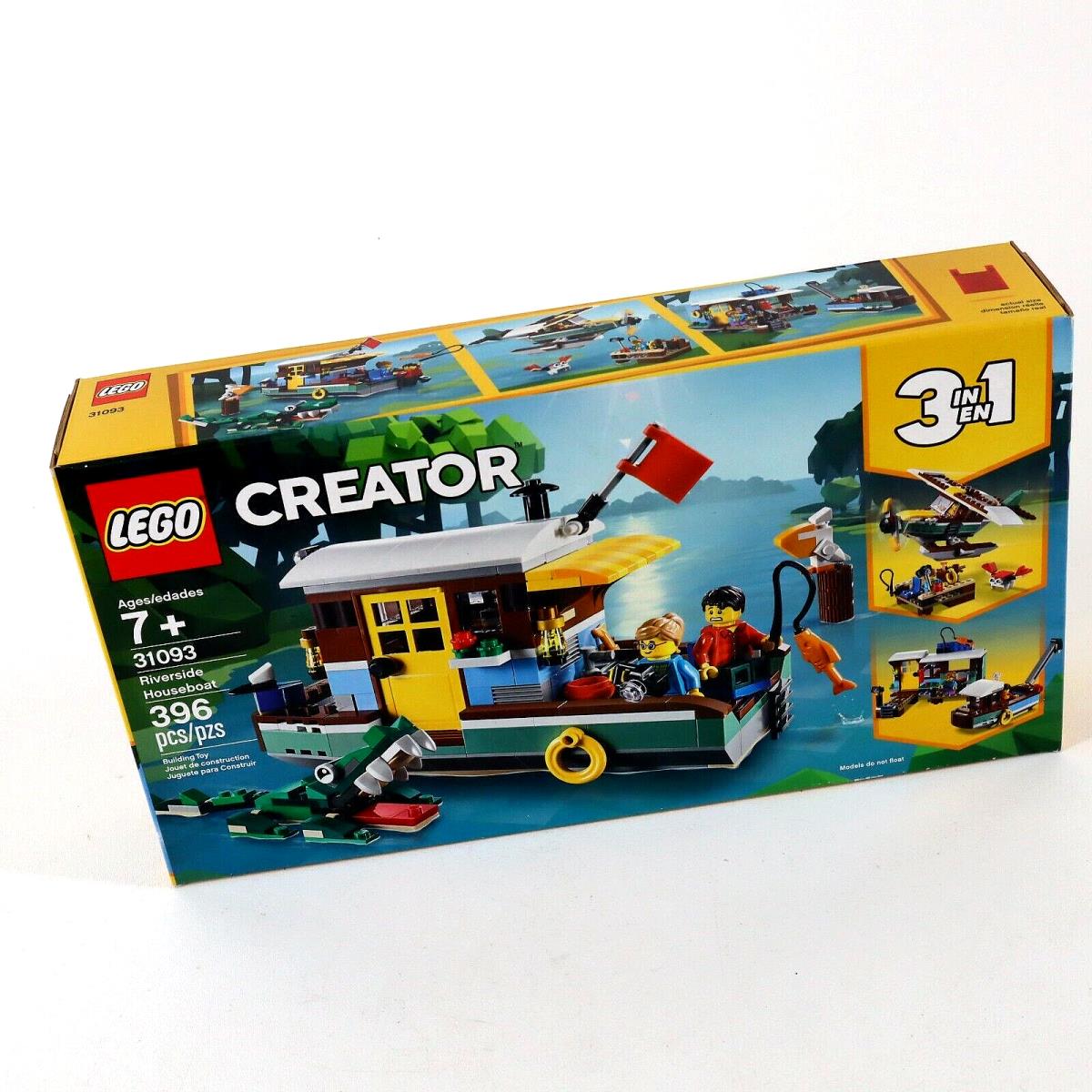 Lego Creator 31093 Riverside Houseboat 3 in 1 396pcs Pelican Crocodile Seaplane