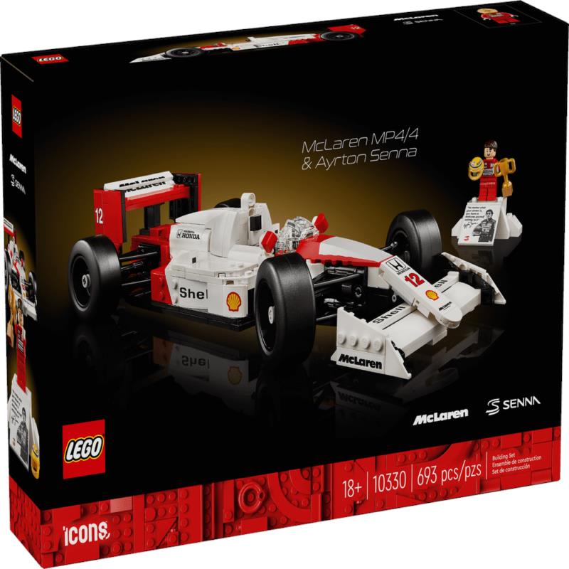 Lego Icons Mclaren MP4/4 Ayrton Senna Minifigure 10330 Building Toy Set