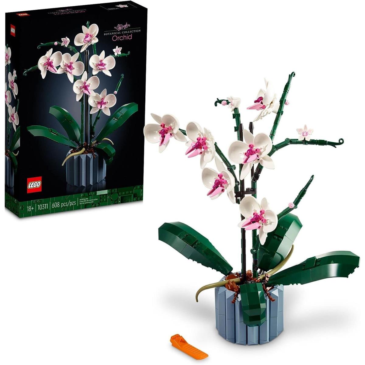 Lego Orchid 10311 Artificial Plant Decor Building Set W Flowers 608 Pieces