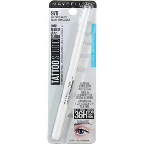 6 Pack Maybelline Tattoostudio Waterproof Eyeliner Polished White 0.04 oz