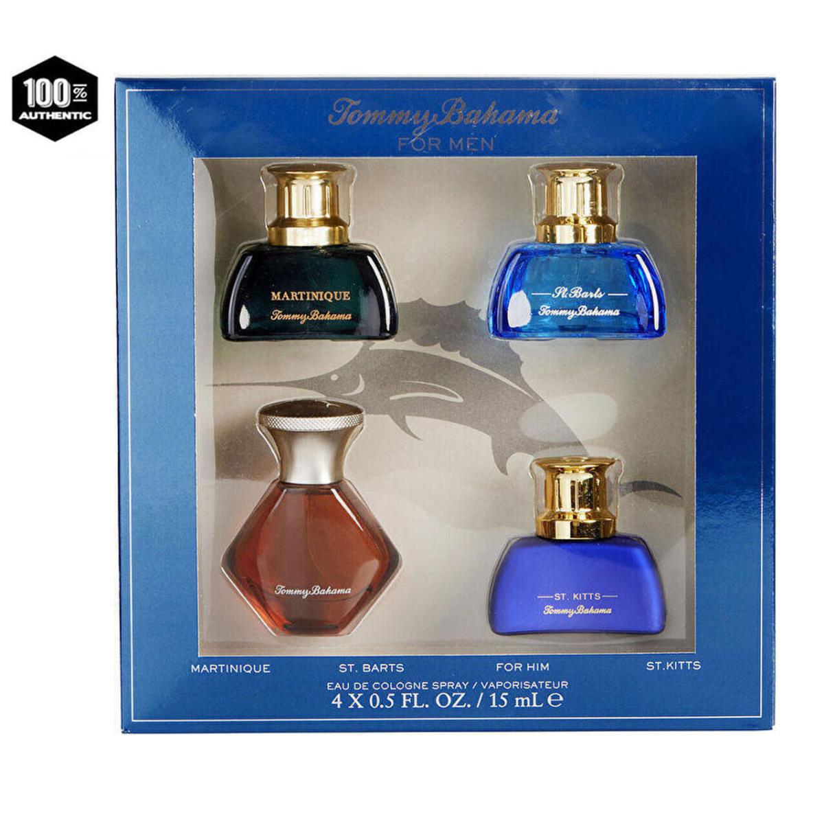 Tommy Bahama 0.5 oz 4pc Set For Men -martinique St.barts St.kitts For Him
