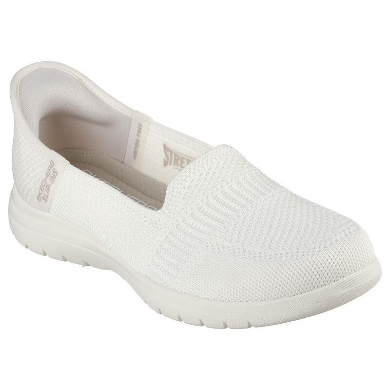 Womens Skechers Slip-ins: On-the-go Flex-camellia Off White Mesh Shoes