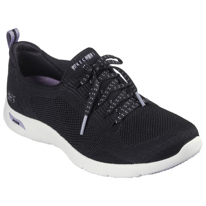 Womens Skechers Arch Fit Refine-freesia Black Purple Mesh Shoes