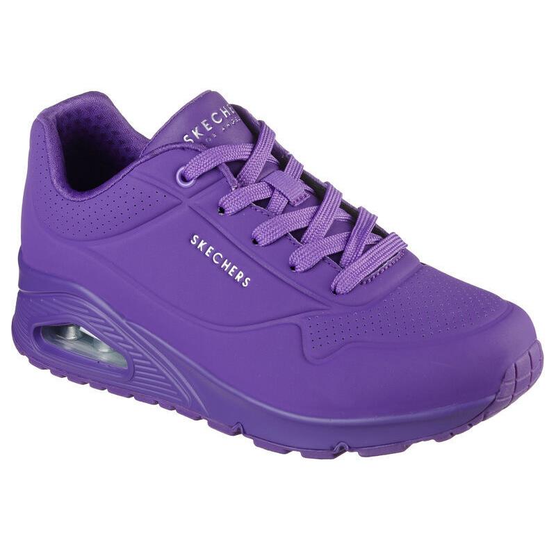Womens Skechers Uno-night Shades Purple Leather Shoes
