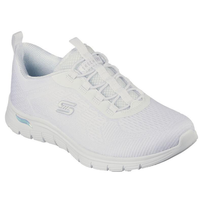 Womens Skechers Arch Fit Vista-gleaming White Mesh Shoes