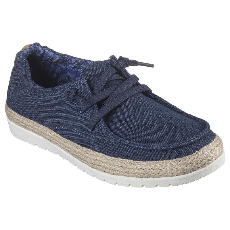 Womens Skechers Bobs Flexpadrille 3.0-COAST Trip Navy Fabric Shoes