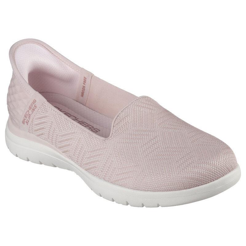 Womens Skechers Slip-ins ON The GO Flex-clover Blush Pink Mesh Shoes