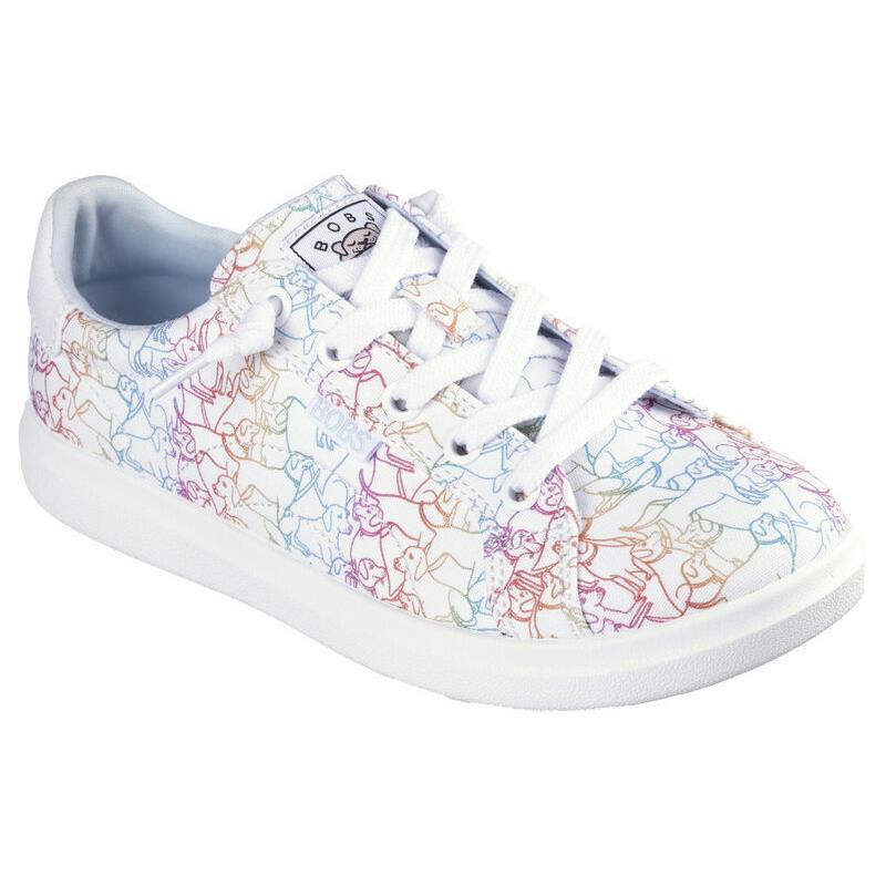 Womens Skechers Bobs D`vine -doggy Daycare White Multi Canvas Shoes