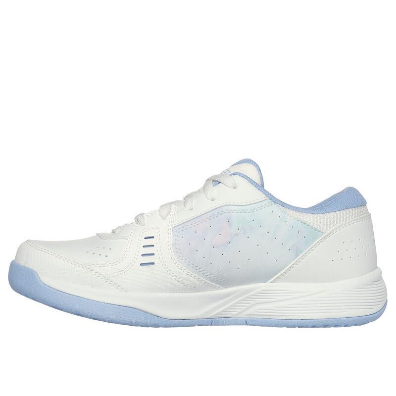 Womens Skechers Viper Court Smash-pckleball White Aqua Leather Shoes