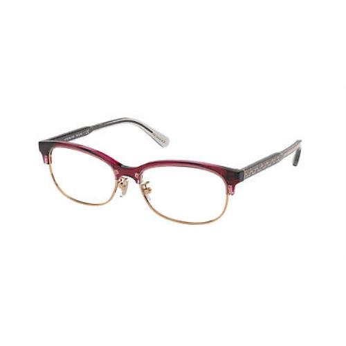 Coach Eyeglasses Women`s HC6144 5569 Transparent Mauve/rose Gold 53mm