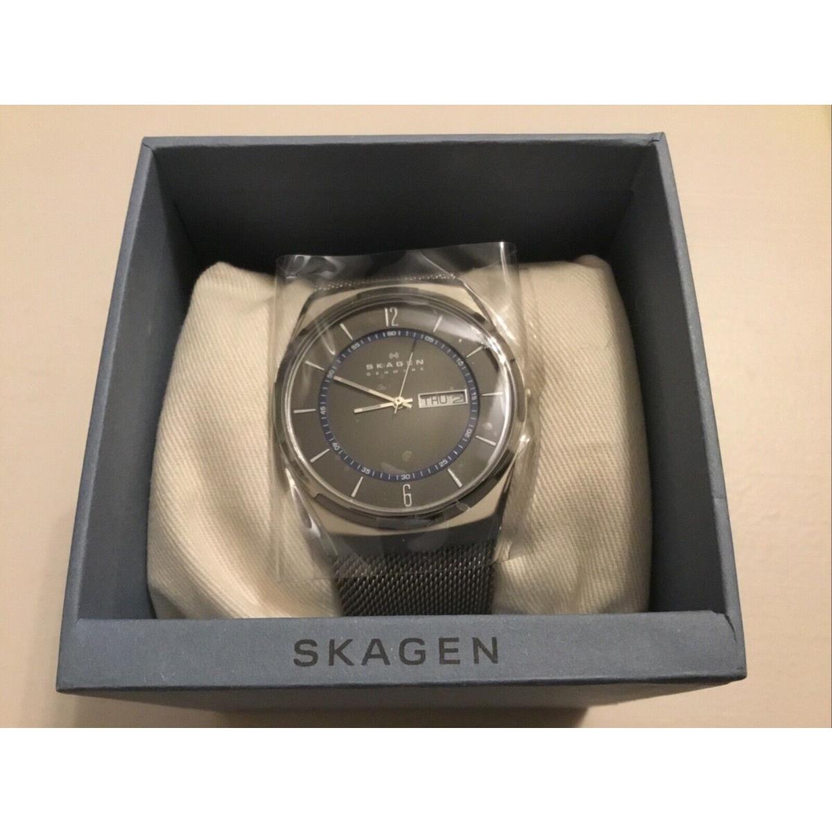 Skagen SKW6078 Mesh Gray Blue Dial Men`s Watch