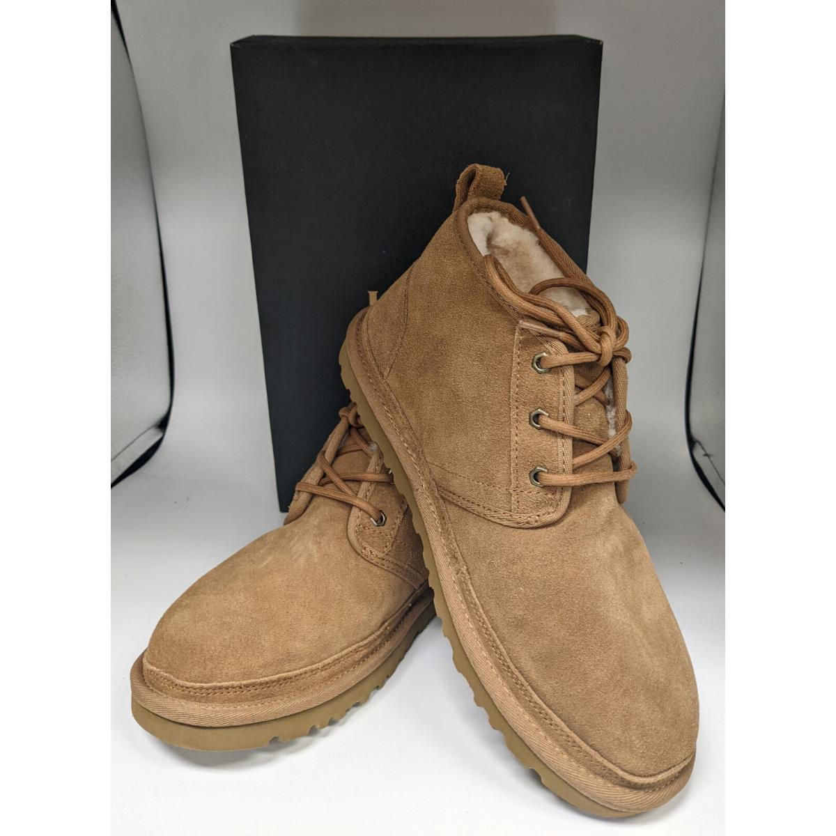 Ugg Neumel Men`s Leather Sheepskin Chukka Boot Shoes Chestnut