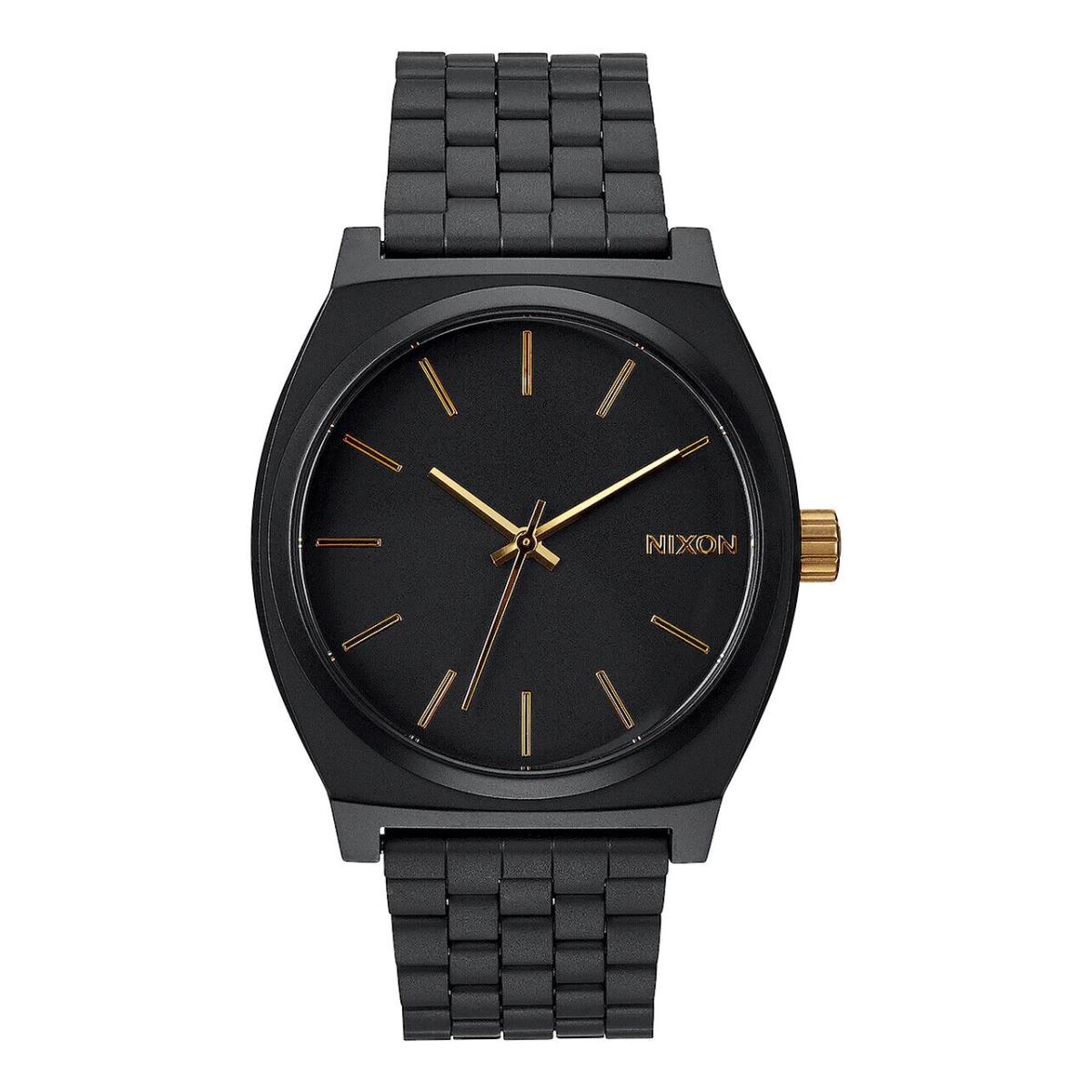 Nixon Men`s Watch Time Teller Watch Matte Black / Gold