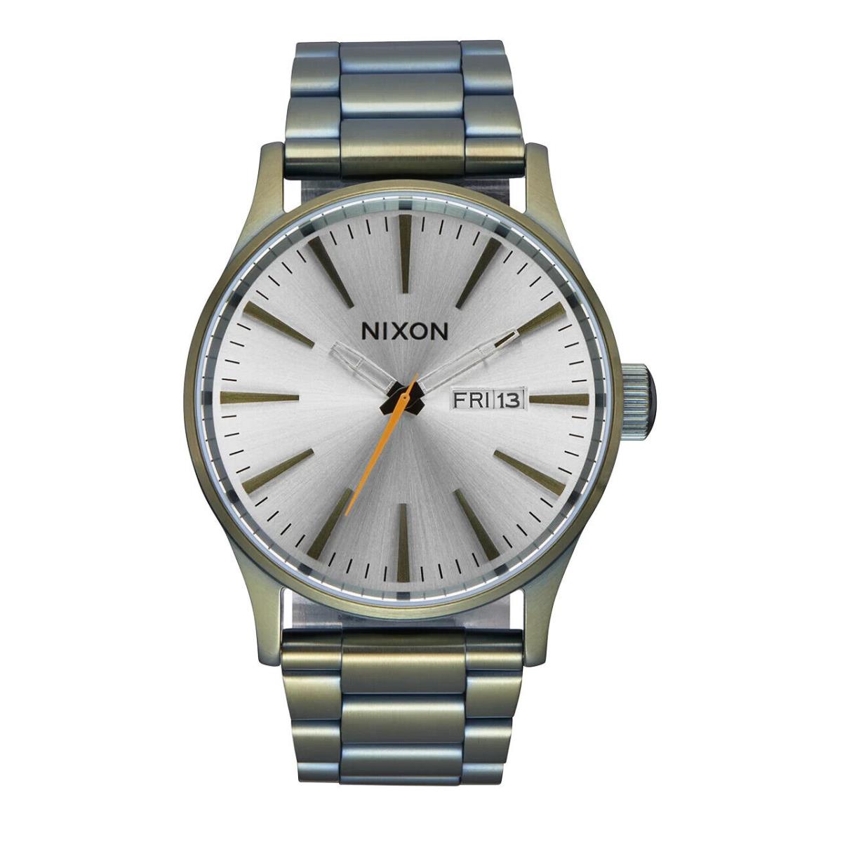 Nixon Men`s Watch Sentry Stainless Steel Watch Vintage White Surplus
