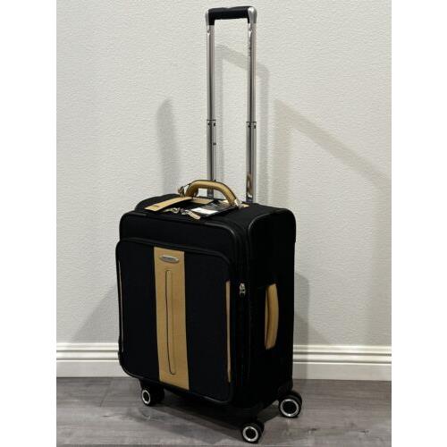 Samsonite Hommage 20 Carry On Expandable Spinner Luggage Leather Trim Lock