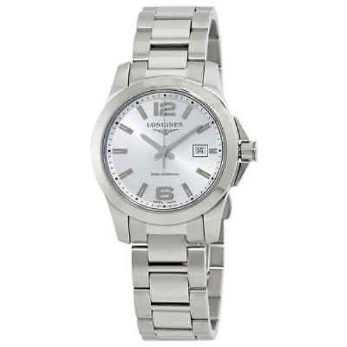 Longines Conquest Silver Dial Ladies 29.50 mm Watch L33764766 - Dial: Silver, Band: Silver, Bezel: Silver