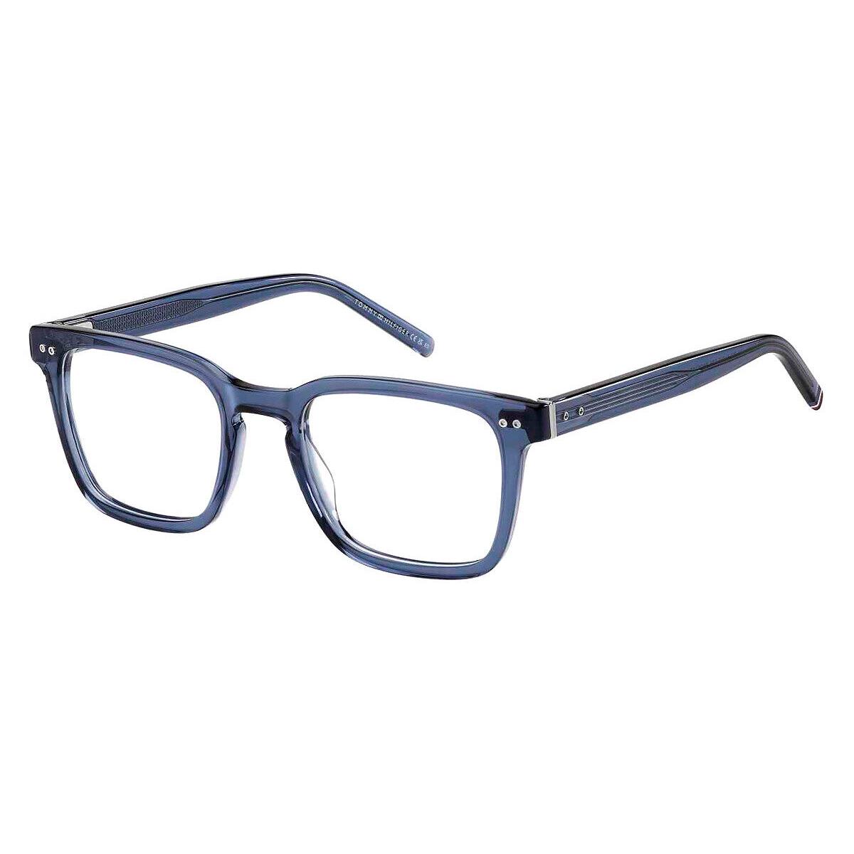 Tommy Hilfiger Thf Eyeglasses Men Blue 52mm - Frame: Blue, Lens: Demo