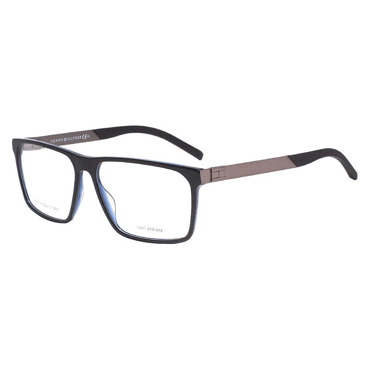 Tommy Hilfiger 1828 Eyeglasses RX Men Black Blue Rectangle 58mm