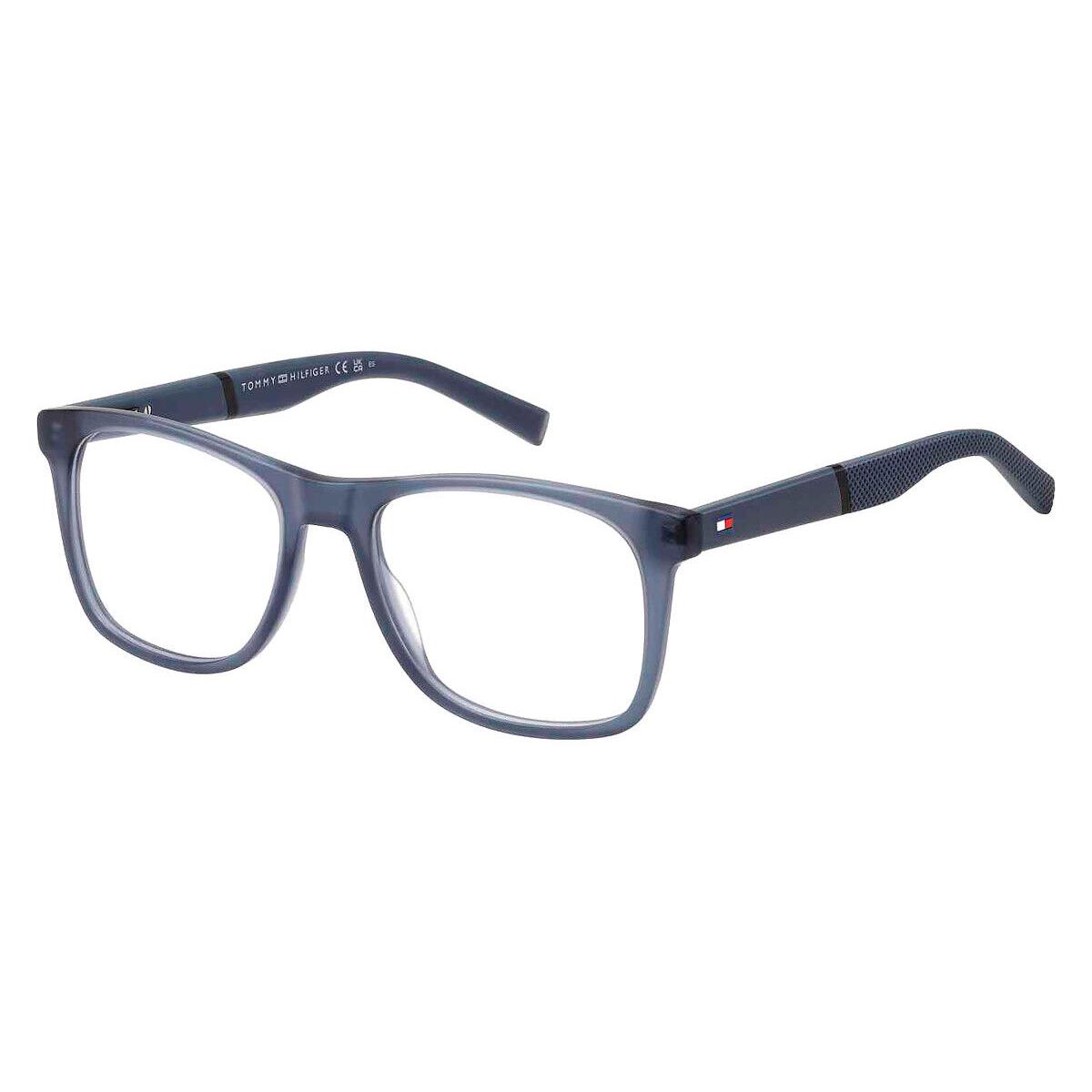 Tommy Hilfiger Thf Eyeglasses Men Matte Blue 53mm - Frame: Matte Blue, Lens: Demo